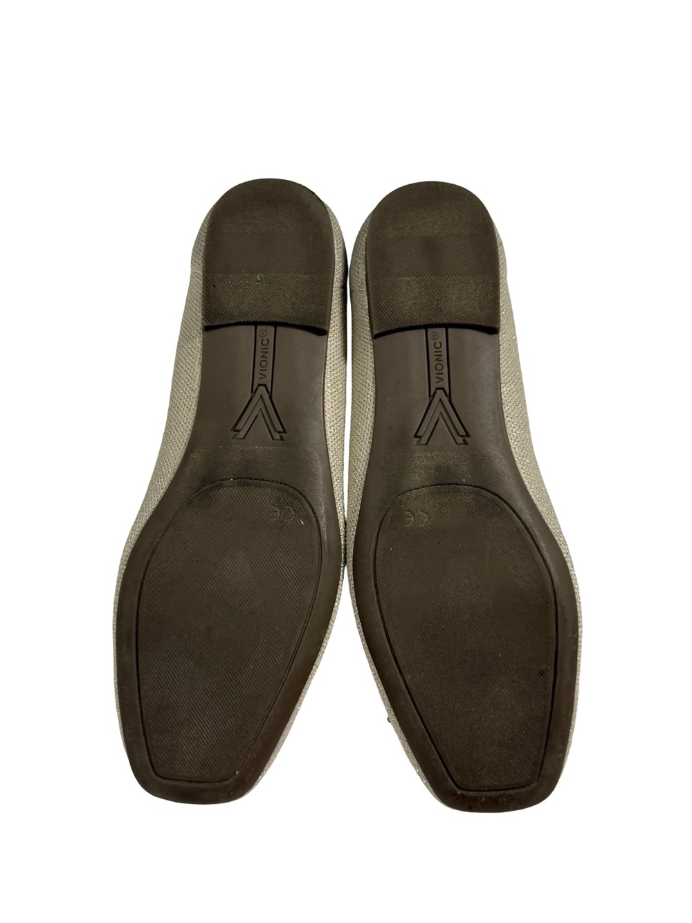 Vionic Klara Knit Ballet Flats Womens Sz 6 oatmeal Shimmer Comfort Orthotic Bow - Picture 10 of 11